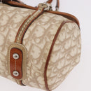 Christian Dior Trotter Canvas Romantic Chain Hand Bag Ivory Silver Auth 184735A-16