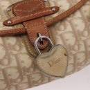 Christian Dior Trotter Canvas Romantic Chain Hand Bag Ivory Silver Auth 184735A-19