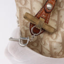 Christian Dior Trotter Canvas Romantic Chain Hand Bag Ivory Silver Auth 184735A-8