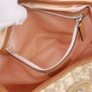 Christian Dior Trotter Canvas Romantic Chain Hand Bag Ivory Silver Auth 184735A-24