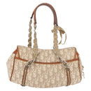 Christian Dior Trotter Canvas Romantic Chain Hand Bag Ivory Silver Auth 184735A-2