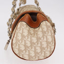 Christian Dior Trotter Canvas Romantic Chain Hand Bag Ivory Silver Auth 184735A-3