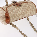 Christian Dior Trotter Canvas Romantic Chain Hand Bag Ivory Silver Auth 184735A-6
