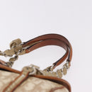 Christian Dior Trotter Canvas Romantic Chain Hand Bag Ivory Silver Auth 184735A-14