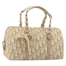 Christian Dior Trotter Canvas Romantic Chain Bag PVC Ivory Silver Auth 184736-1