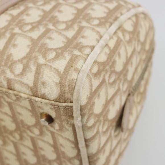 Christian Dior Trotter Canvas Romantic Chain Bag PVC Ivory Silver Auth 184736