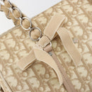 Christian Dior Trotter Canvas Romantic Chain Bag PVC Ivory Silver Auth 184736-16