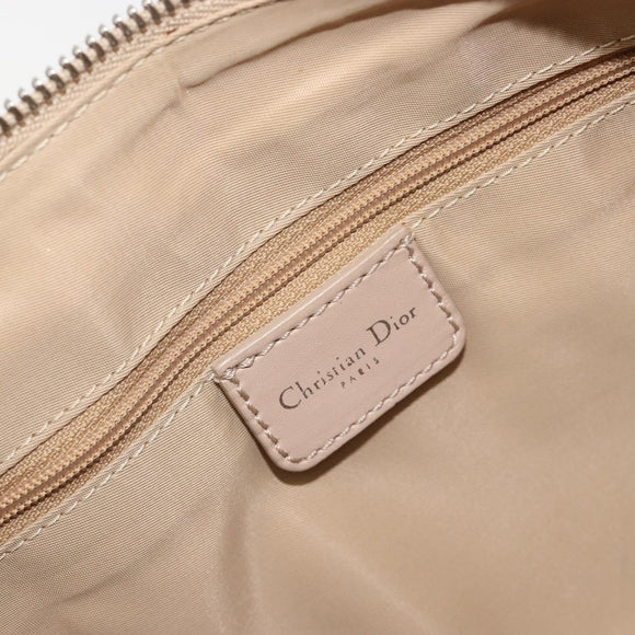 Christian Dior Trotter Canvas Romantic Chain Bag PVC Ivory Silver Auth 184736
