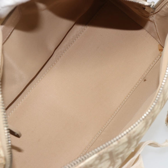 Christian Dior Trotter Canvas Romantic Chain Bag PVC Ivory Silver Auth 184736