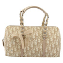 Christian Dior Trotter Canvas Romantic Chain Bag PVC Ivory Silver Auth 184736-2