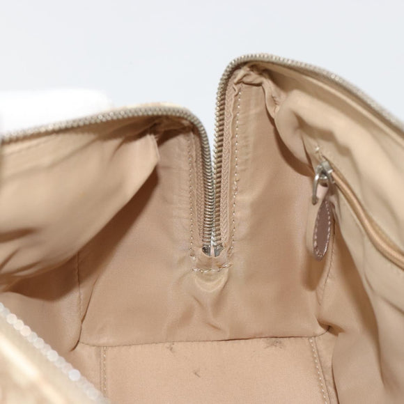 Christian Dior Trotter Canvas Romantic Chain Bag PVC Ivory Silver Auth 184736