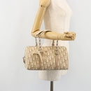 Christian Dior Trotter Canvas Romantic Chain Bag PVC Ivory Silver Auth 184736-25