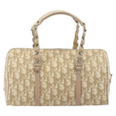 Christian Dior Trotter Canvas Romantic Chain Bag PVC Ivory Silver Auth 184736-3