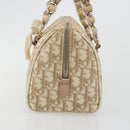 Christian Dior Trotter Canvas Romantic Chain Bag PVC Ivory Silver Auth 184736-4