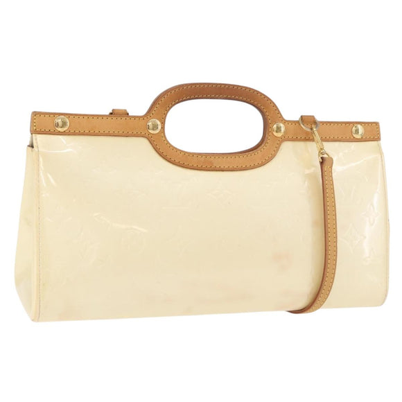 LOUIS VUITTON Monogram Vernis Roxbury Drive Bag 2Way Perle M91374 Auth 184738
