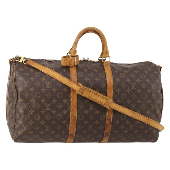 LOUIS VUITTON Monogram Keepall Bandouliere 55 Boston Bag M41414 LV Auth 184740