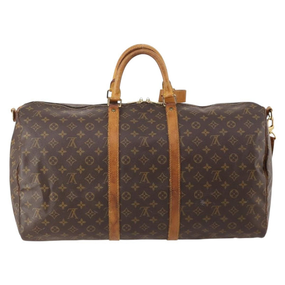 LOUIS VUITTON Monogram Keepall Bandouliere 55 Boston Bag M41414 LV Auth 184740