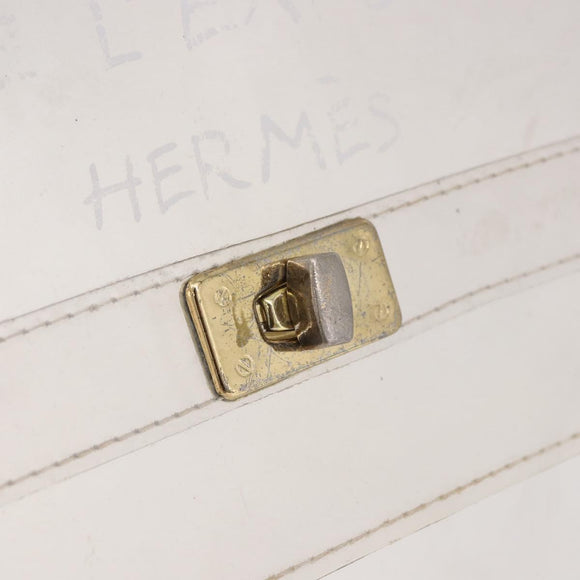 HERMES Vinyl Kelly Hand Bag Vinyl Clear Auth 184746