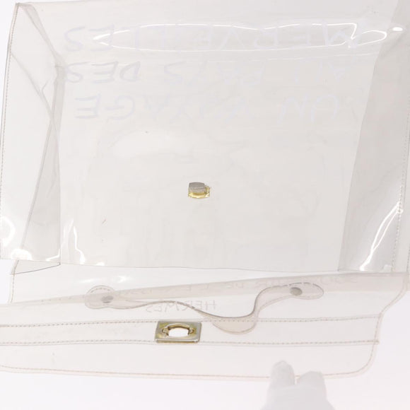 HERMES Vinyl Kelly Hand Bag Vinyl Clear Auth 184746