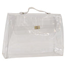 HERMES Vinyl Kelly Hand Bag Vinyl Clear Auth 184746-1