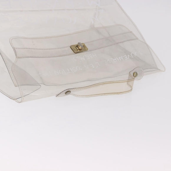 HERMES Vinyl Kelly Hand Bag Vinyl Clear Auth 184746