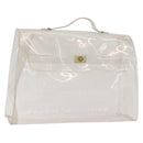 HERMES Vinyl Kelly Hand Bag Vinyl Clear Auth 184747-1