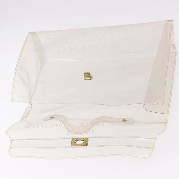 HERMES Vinyl Kelly Hand Bag Vinyl Clear Auth 184747