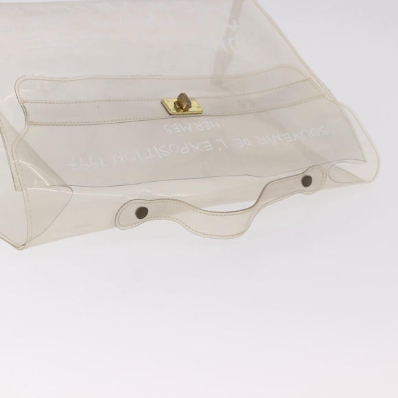 HERMES Vinyl Kelly Hand Bag Vinyl Clear Auth 184747