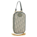 Christian Dior Oblique 30 Phone Case Trotter Canvas Chain Bag Gray Auth 184749M-1