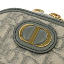 Christian Dior Oblique 30 Phone Case Trotter Canvas Chain Bag Gray Auth 184749M-16