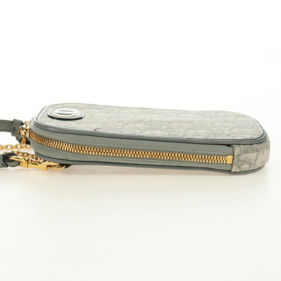 Christian Dior Oblique 30 Phone Case Trotter Canvas Chain Bag Gray Auth 184749M