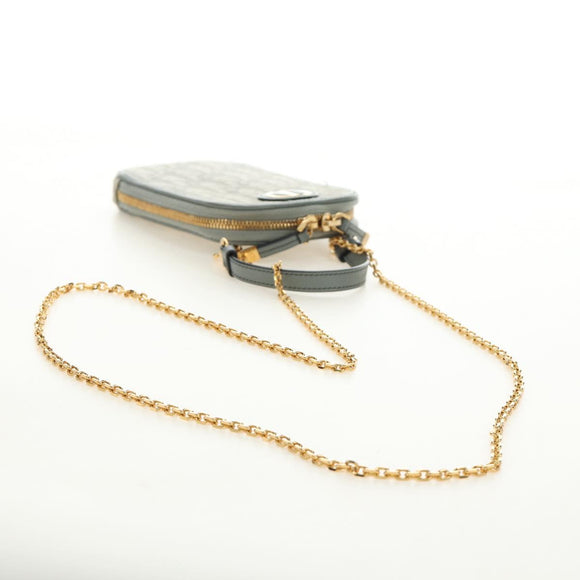 Christian Dior Oblique 30 Phone Case Trotter Canvas Chain Bag Gray Auth 184749M