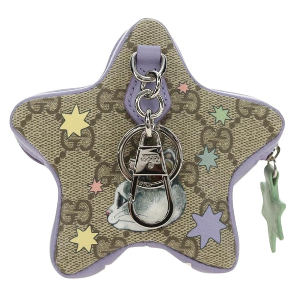 GUCCI GG Supreme Higuchi Yuko Collaboration Pouch PVC Beige 860658 Auth 184753SM