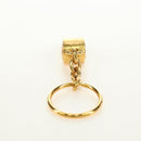 CHANEL COCO Mark Whistle Key Holder metal Gold Auth 184755M-3