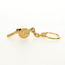 CHANEL COCO Mark Whistle Key Holder metal Gold Auth 184755M-4