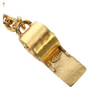 CHANEL COCO Mark Whistle Key Holder metal Gold Auth 184755M-9