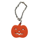 HERMES Pumpkin Bag Charm Leather Orange Auth 184757M-2