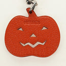 HERMES Pumpkin Bag Charm Leather Orange Auth 184757M-7