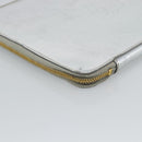 PRADA Clutch Bag Patent leather Silver Gold Auth 184773-16