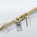 PRADA Clutch Bag Patent leather Silver Gold Auth 184773-8