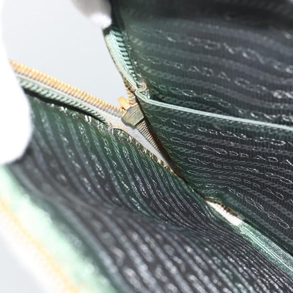 PRADA Clutch Bag Patent leather Silver Gold Auth 184773