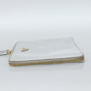 PRADA Clutch Bag Patent leather Silver Gold Auth 184773-3