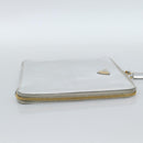 PRADA Clutch Bag Patent leather Silver Gold Auth 184773-4