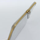 PRADA Clutch Bag Patent leather Silver Gold Auth 184773-5