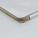 PRADA Clutch Bag Patent leather Silver Gold Auth 184773-14