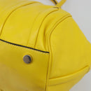 CELINE Hand Bag Leather Yellow Silver Auth 184774-10