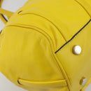CELINE Hand Bag Leather Yellow Silver Auth 184774-11