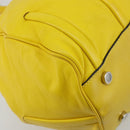CELINE Hand Bag Leather Yellow Silver Auth 184774-13