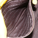 CELINE Hand Bag Leather Yellow Silver Auth 184774-20