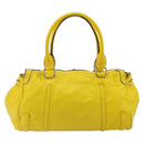 CELINE Hand Bag Leather Yellow Silver Auth 184774-3